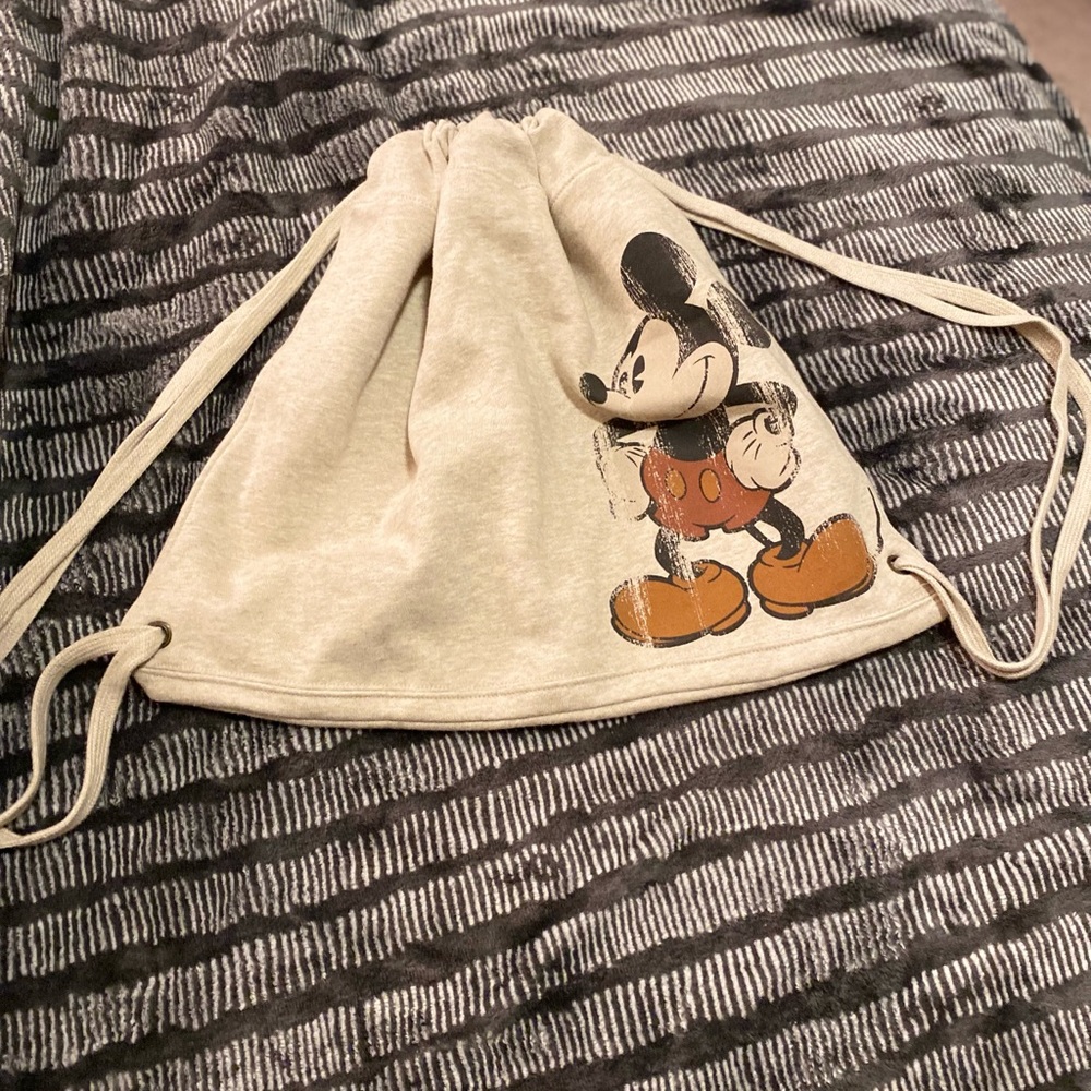Disney World Vintage Inspired Mickey Mouse Hoodie Style Drawstring Backpack